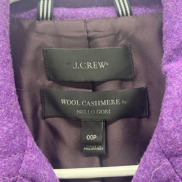 J. CREW Cashmere Coat Womens 00 Double Breasted Wool Blend Station Peacoat Nello - Picture 2 of 6